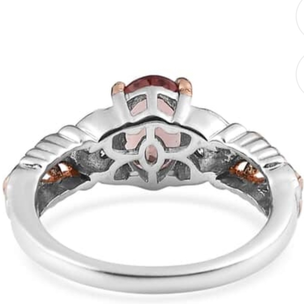 Natural Red Rose Apatite in 14kt Rose Gold & Sterling Silver Ring Size 7.5!🌹 - Picture 7 of 10